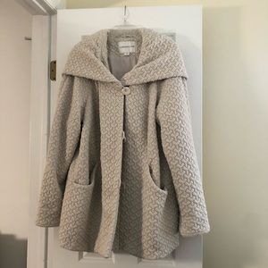 Coldwater Creek cozy textured knit coat with pockets and hood. Size 1X